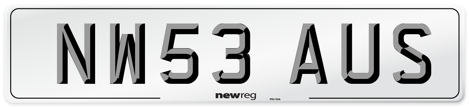 NW53 AUS Number Plate from New Reg